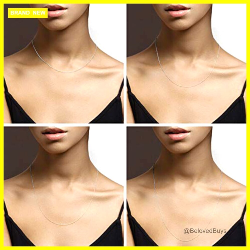 Adjustable 14-24 Inch Sterling Silver Bolo Chain Necklace, 1.3mm Thin - Picture 3 of 5